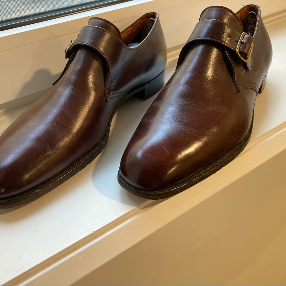 Church's Dark Brown Leather monk strap shoes